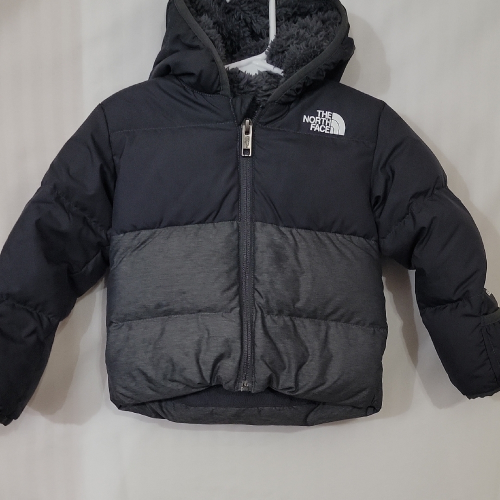 The North Face Kids Black and Gray Puffer Jacket